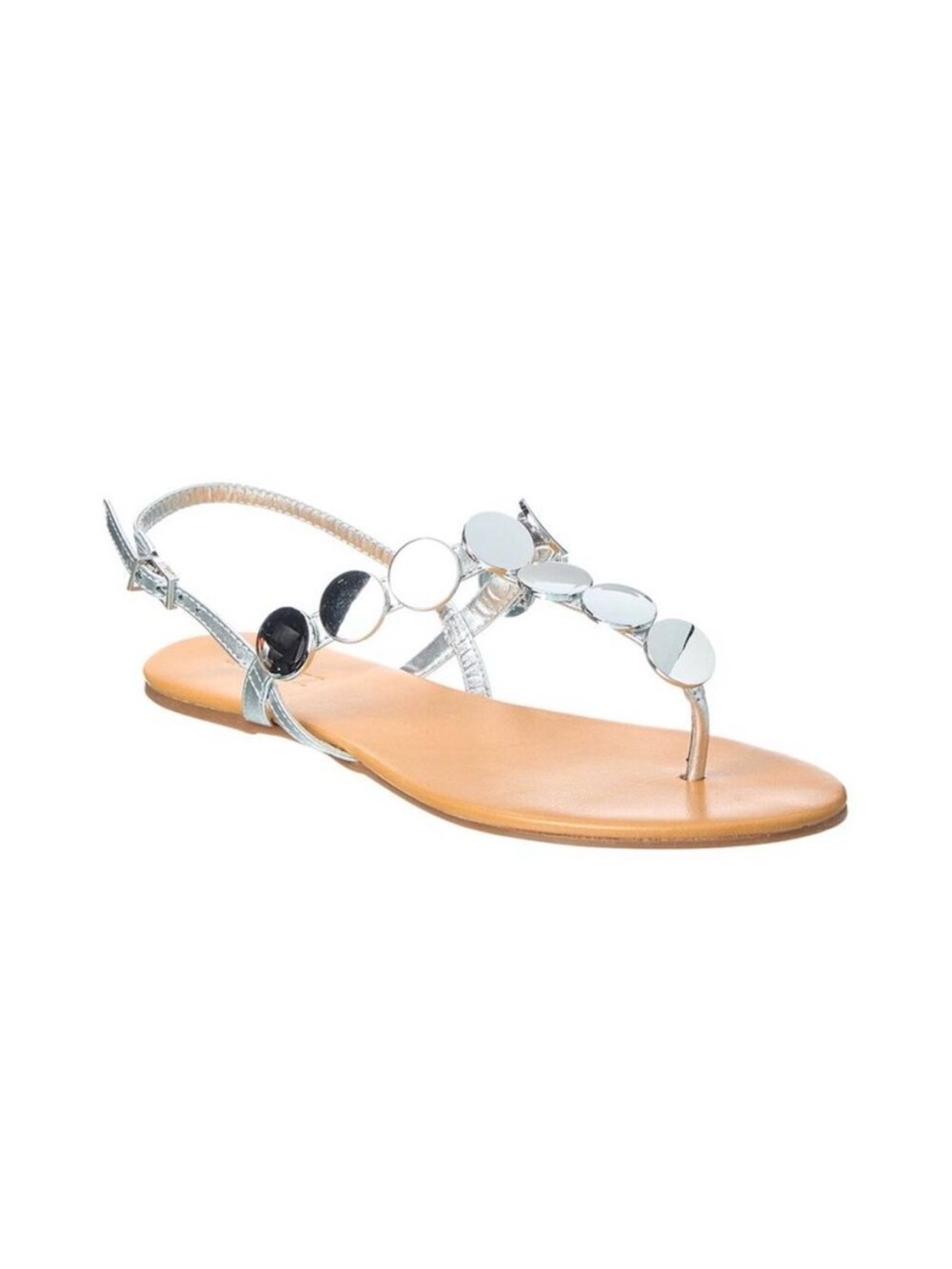 Schutz Acacia Leather Sandal in Silver Size 9.5 NWT